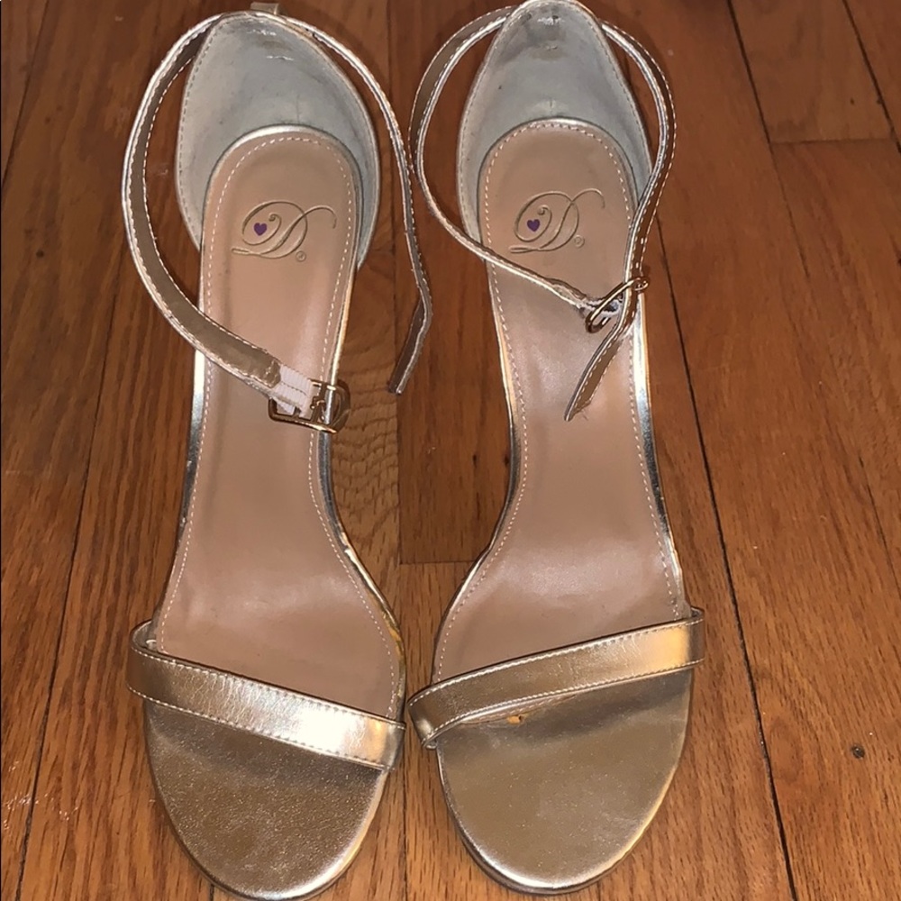 Never been worn gold strap heels
